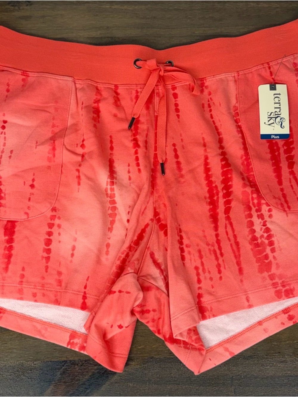 Terra & Sky Coral Pink Tie-Dye Lounge Shorts